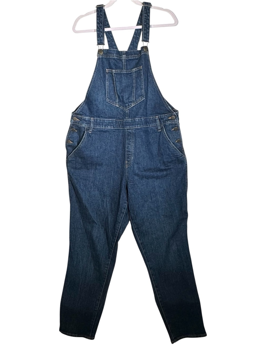 Old Navy Blue Denim Bib Overalls Women's Sz 16 Stretch Country Workwear